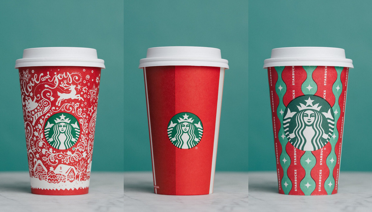 See Starbucks coffee holiday cups over the years