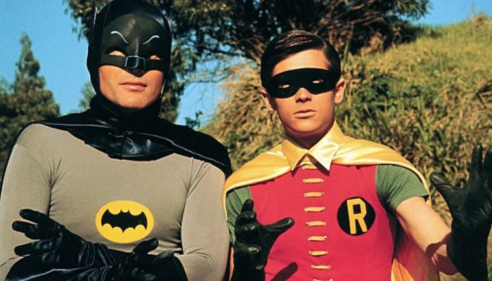 Adam West as Batman with Robin (Batman TV series, 1966-1968)