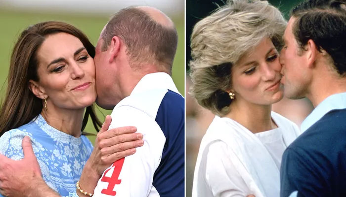Kate Middleton and Prince Williams polo kiss in comparison to Princess Diana and Prince Charles.