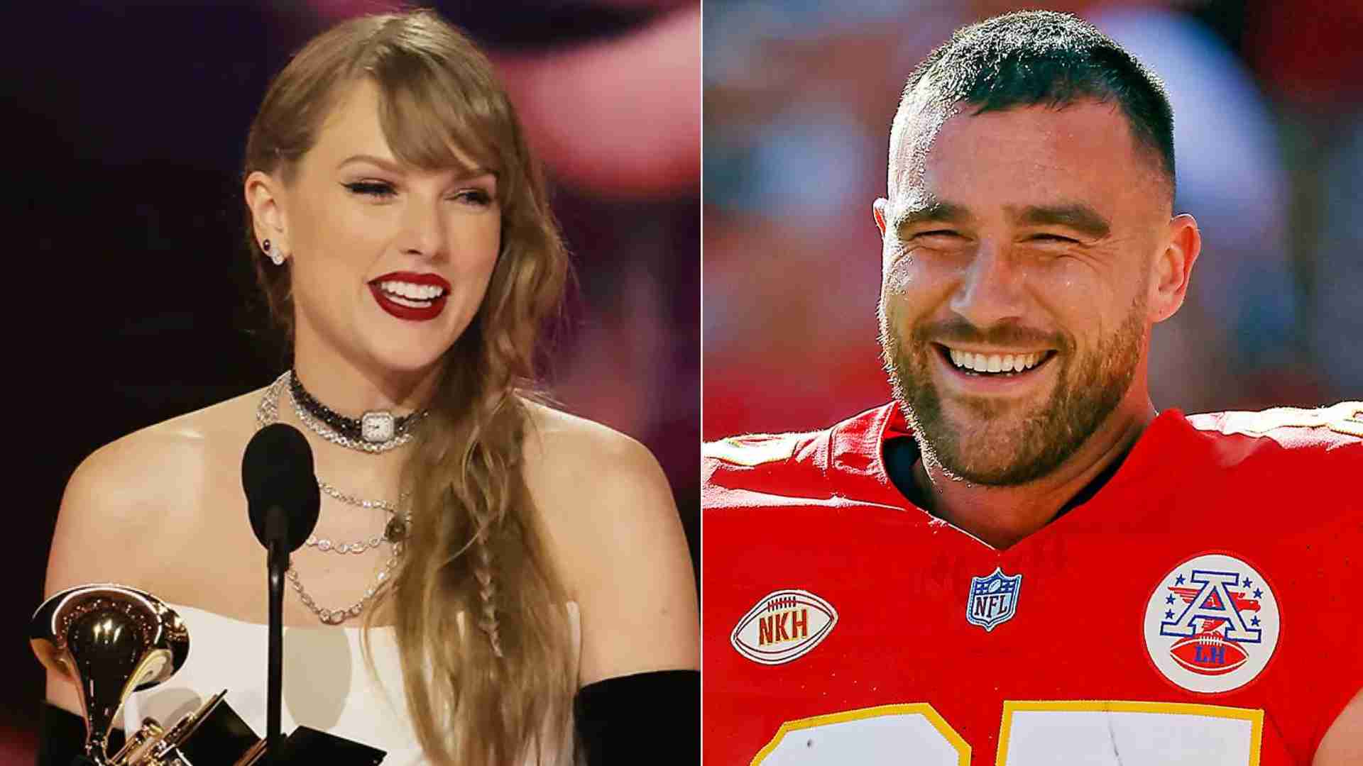 Travis Kelce said Taylor Swift is re-writing the history books herself following her Grammy wins